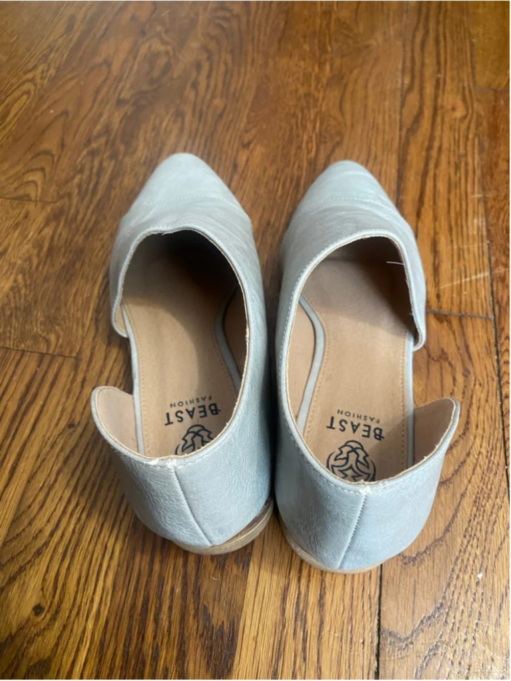 Beast Gray Pointed Toe Flats D’Orsay Quiet Luxury Parisian Modern Boho Sleek 6.5